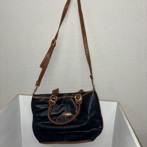 Vintage Capezio Womens Medium Black Faux Leather Purse Shoulder Bag